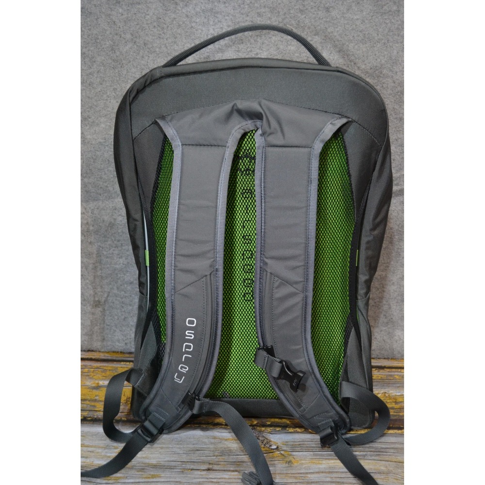 Osprey Meridian Backpack Gray Green Laptop Utility Pouch Unisex Nylon Hiking